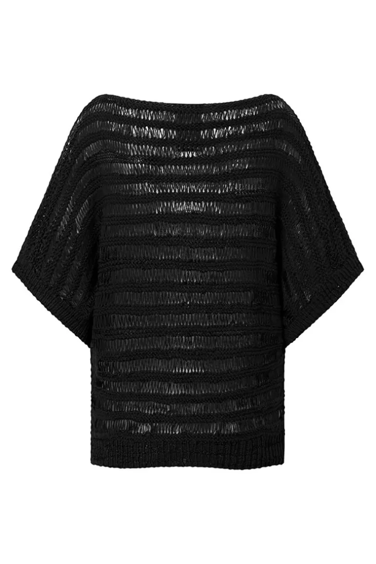 Elsewhere Fashion Bisho Knit-Black Sale