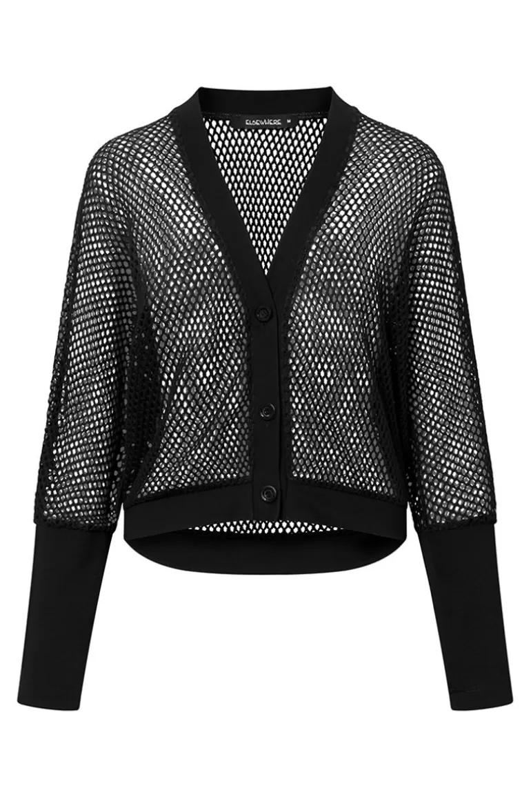 Elsewhere Fashion Breathing Cardigan-Black Cheap