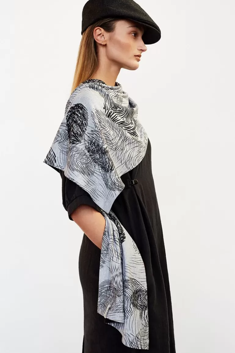 Elsewhere Fashion Finger Print Scarf-Slate Fashion