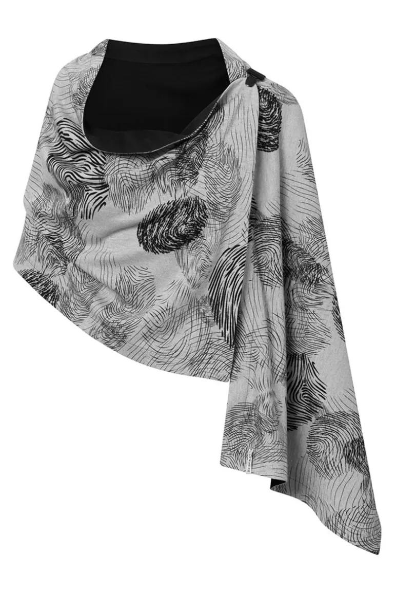 Elsewhere Fashion Finger Print Scarf-Slate Fashion