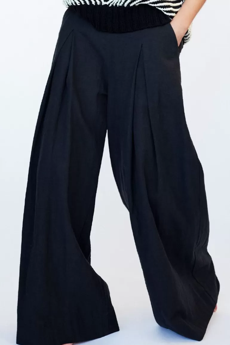 Elsewhere Fashion Forsaa Linen Trousers-Black Best