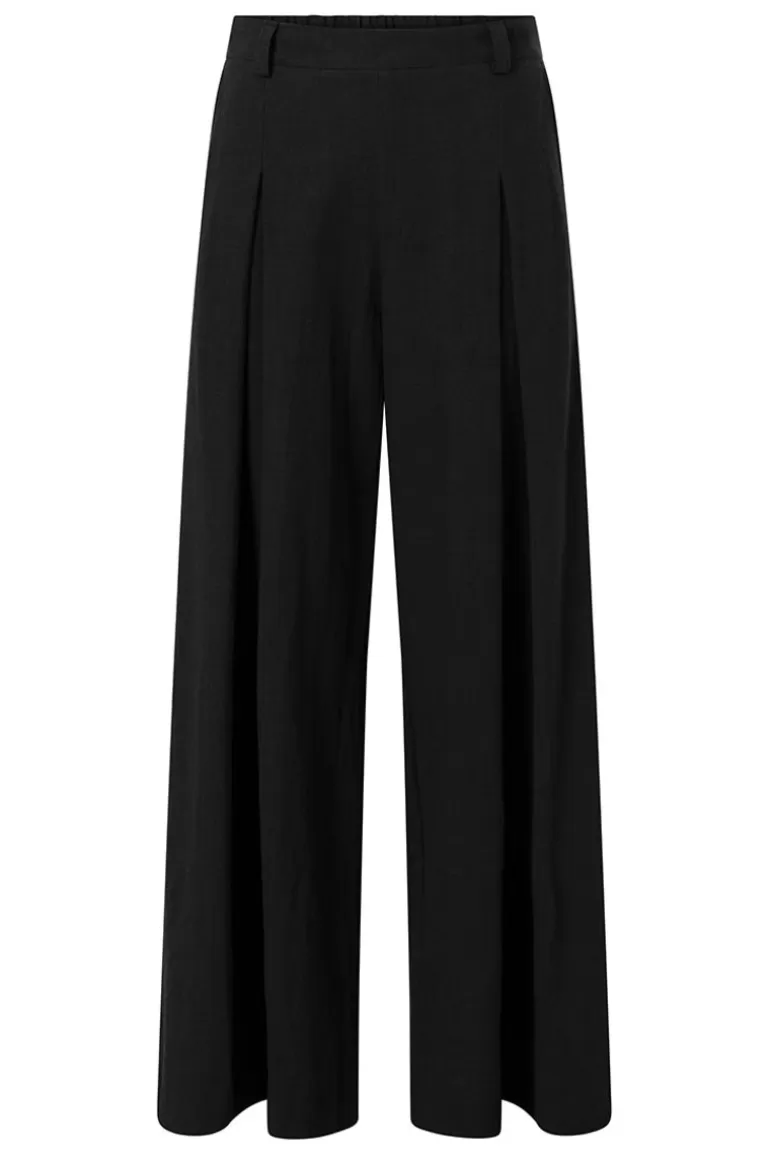 Elsewhere Fashion Forsaa Linen Trousers-Black Best