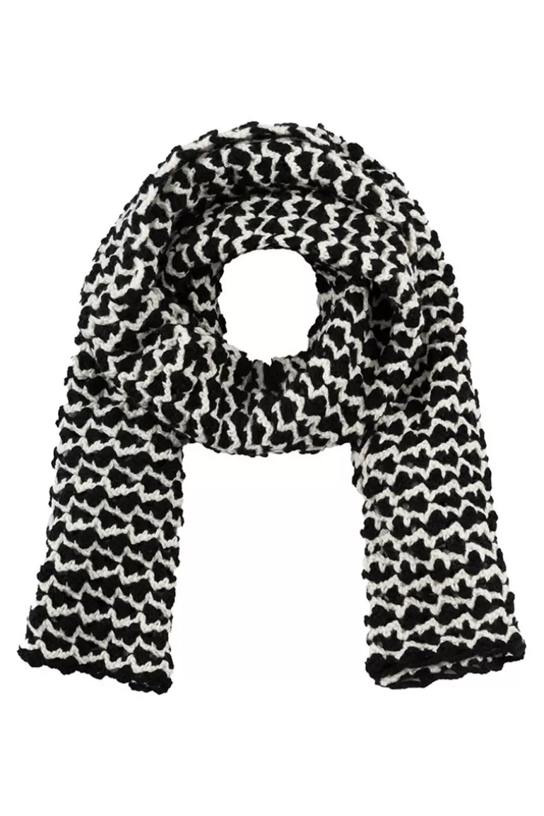 Elsewhere Fashion Guelph Scarf-Black-Offwhite Clearance