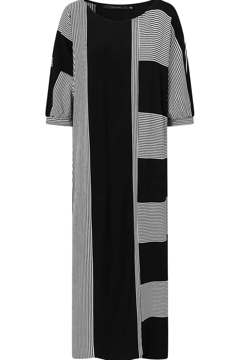 Elsewhere Fashion Hendrina Dress-Black-Offwhite Flash Sale