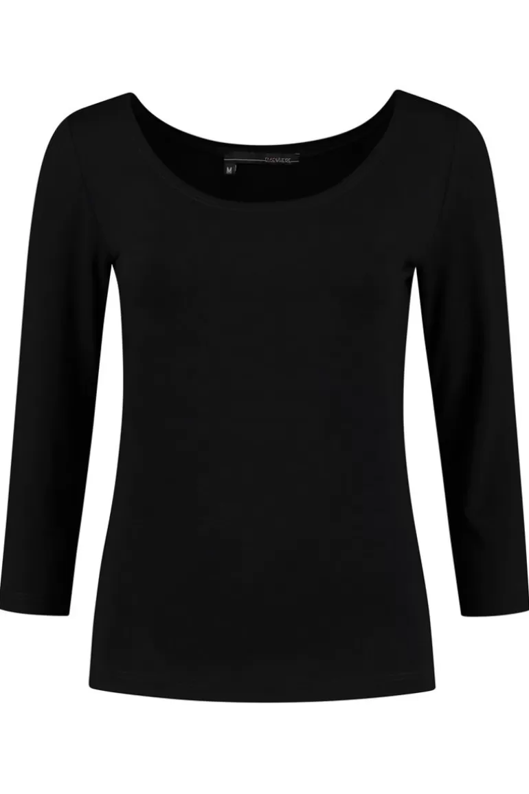 Elsewhere Fashion Holly Basic Top Jersey-Black Best