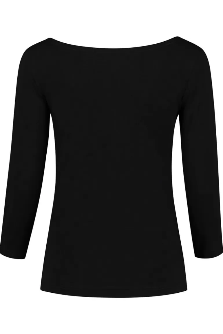 Elsewhere Fashion Holly Basic Top Jersey-Black Best