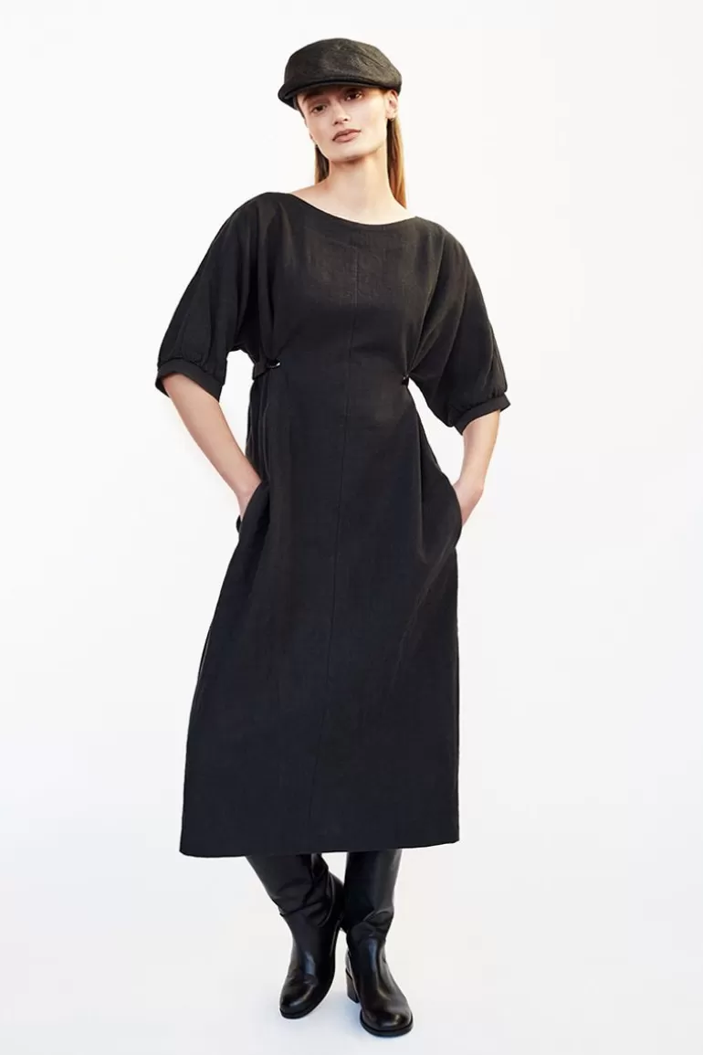 Elsewhere Fashion Karkilla Linen Dress-Black New