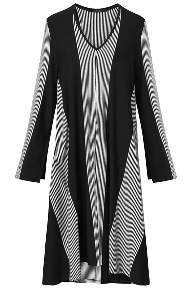 Elsewhere Fashion Lindley Tunic-Black-Offwhite Hot