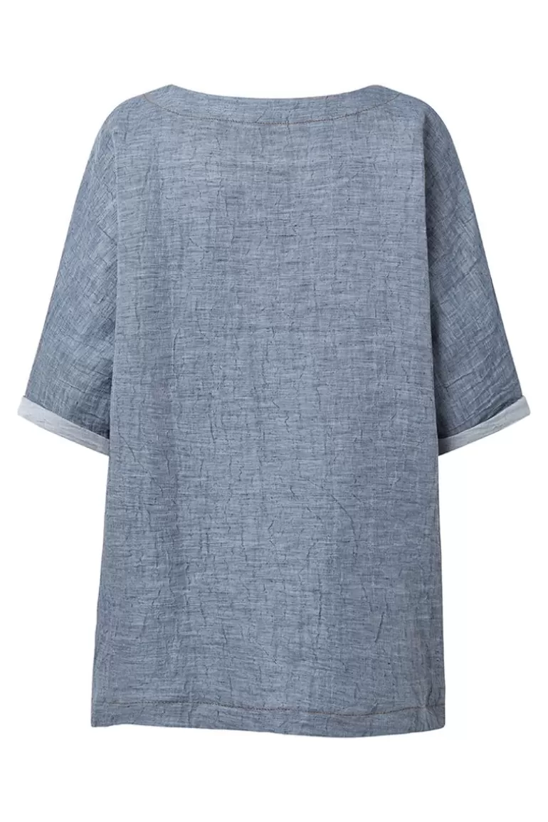 Elsewhere Fashion Marloth Blouse-Denim Sale