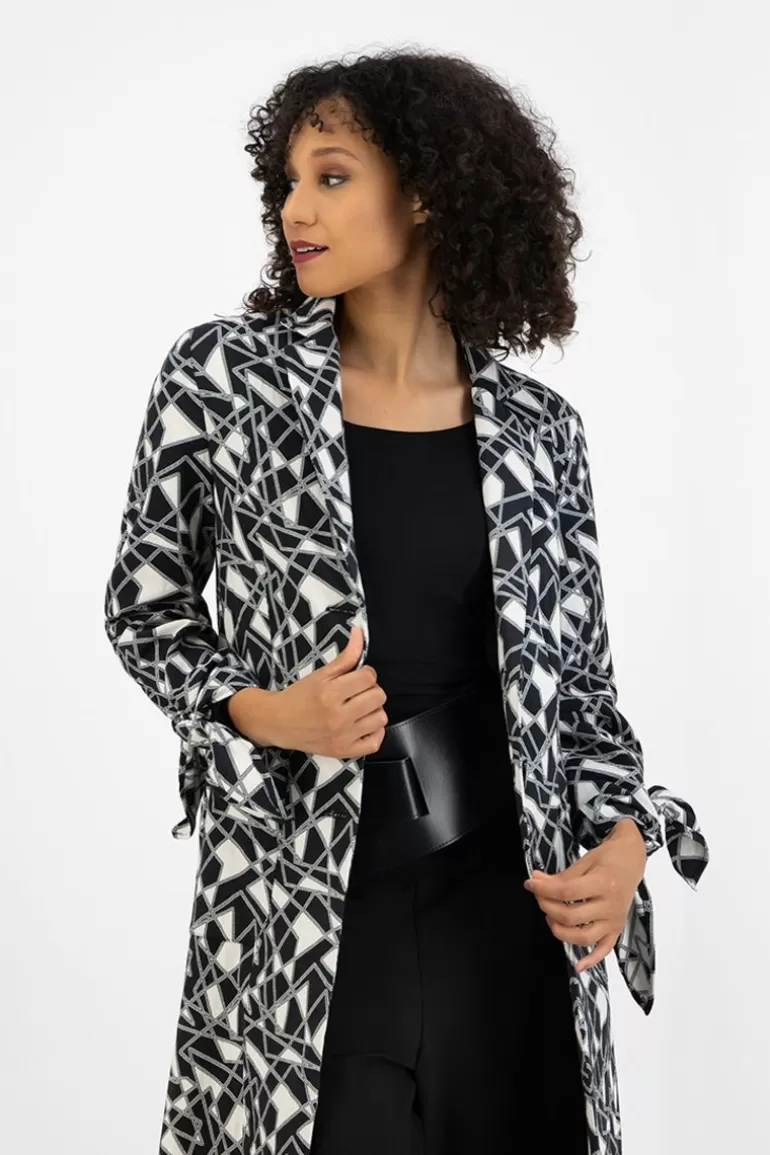 Elsewhere Fashion Oshawa Blazer-Black-Offwhite Discount