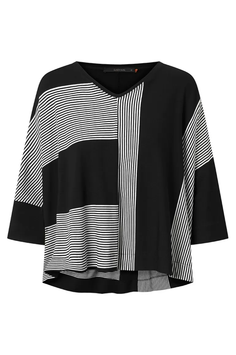 Elsewhere Fashion Prieska Top-Black-Offwhite Online