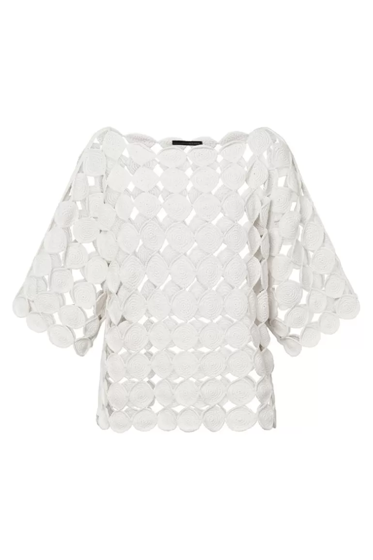 Elsewhere Fashion Reghin Crochet Top-White Cheap