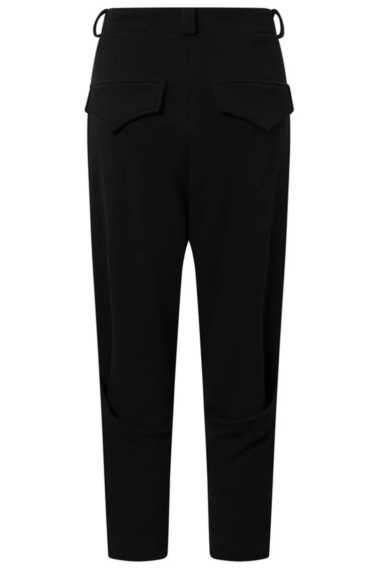 Elsewhere Fashion Vidin Twill Trousers-Black Cheap