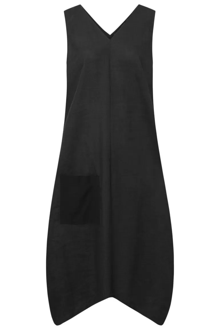 Elsewhere Fashion V-Neck Dress-Black Best Sale